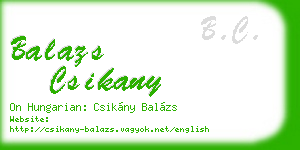balazs csikany business card