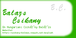 balazs csikany business card